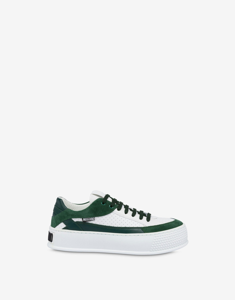 BUMPS & STRIPES CALFSKIN AND SPLIT LEATHER SNEAKERS 2