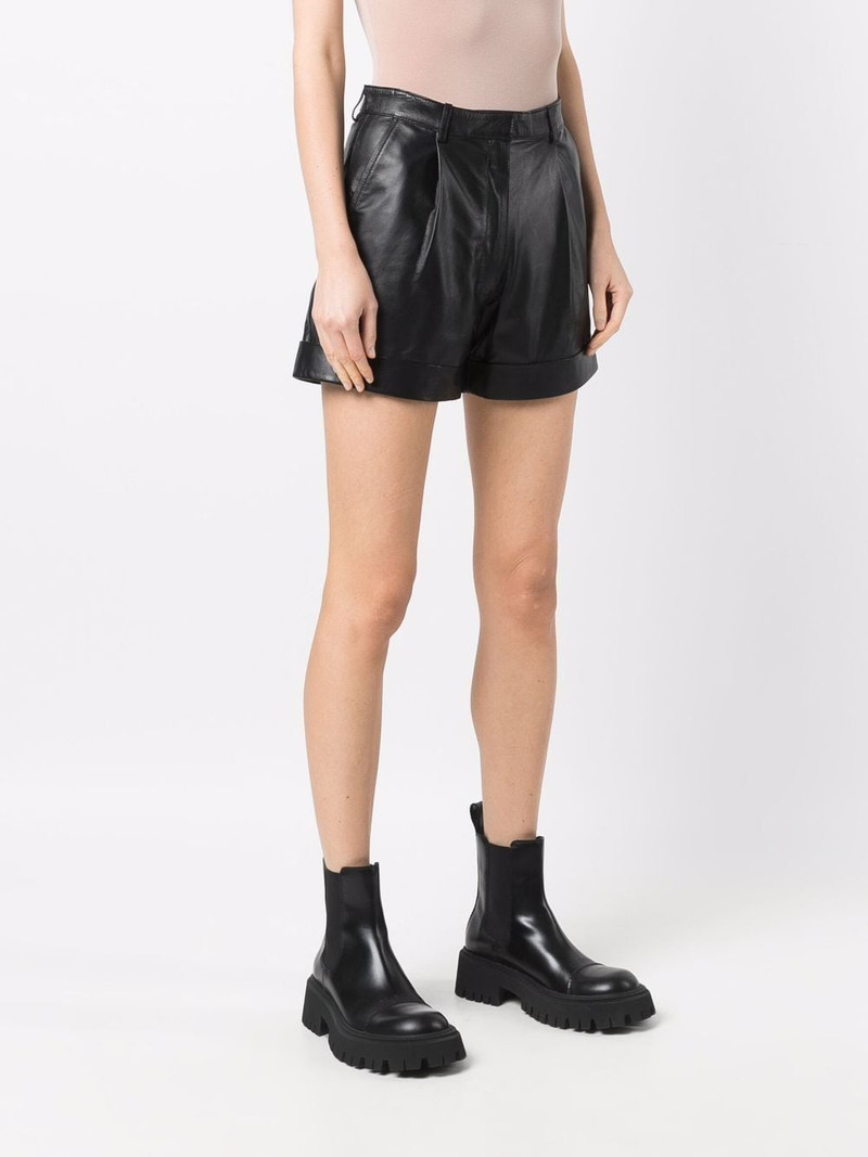 Jett high-waisted leather shorts 4