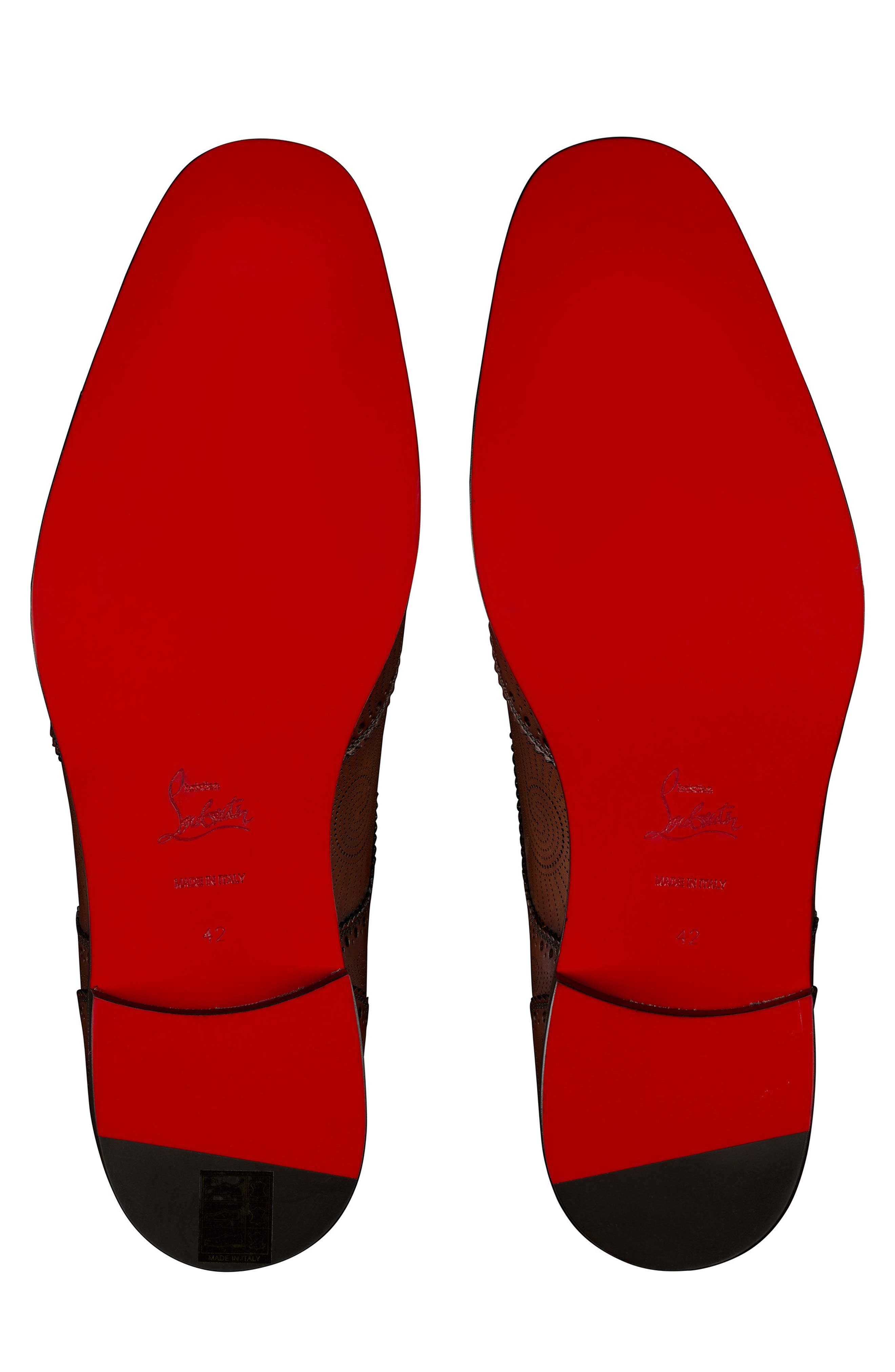 Christian Louboutin Grave Perforated Wingtip Derby in Havane at Nordstrom - 4