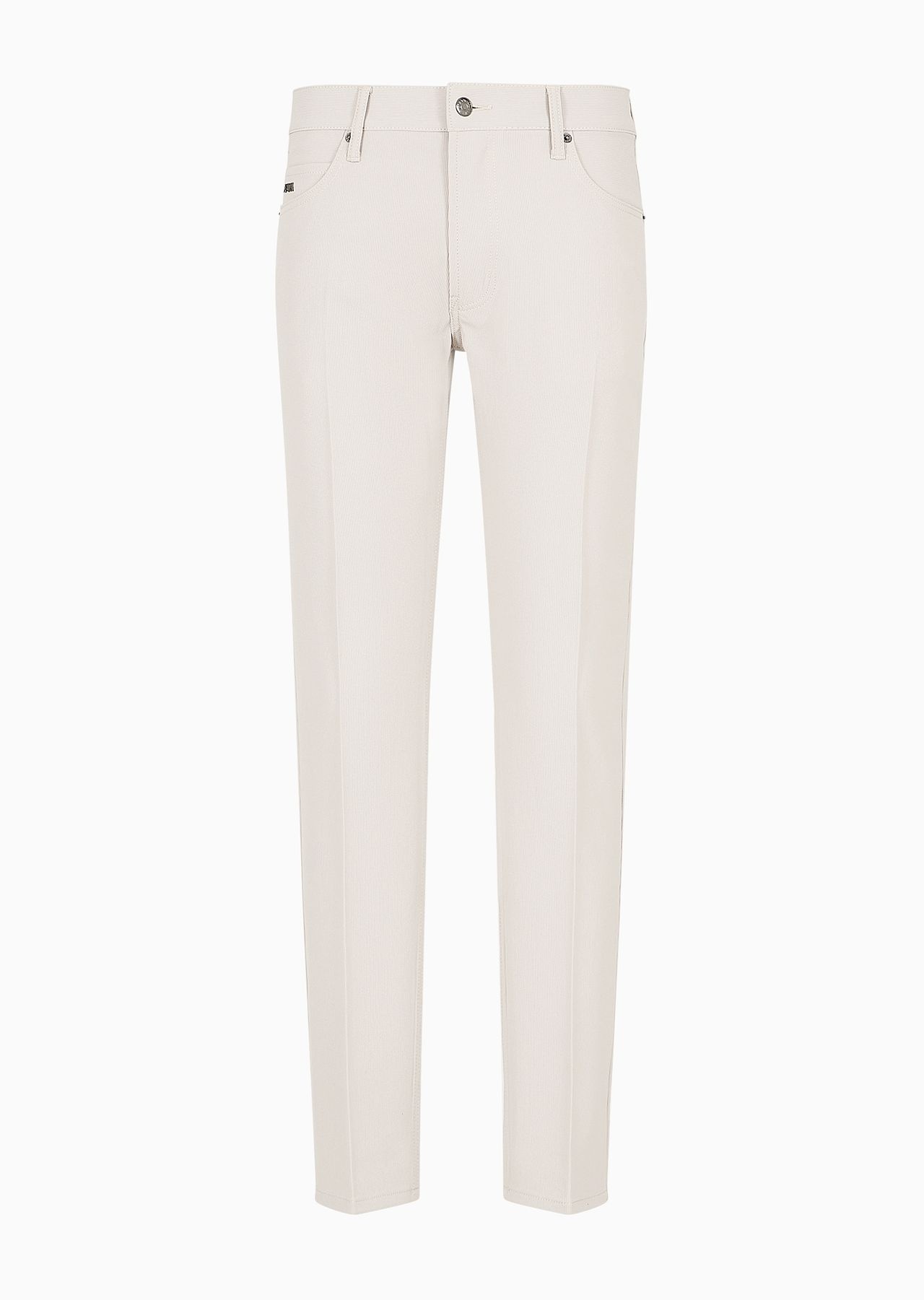 J05 Slim-fit five-pocket trousers in canneté fabric - 1