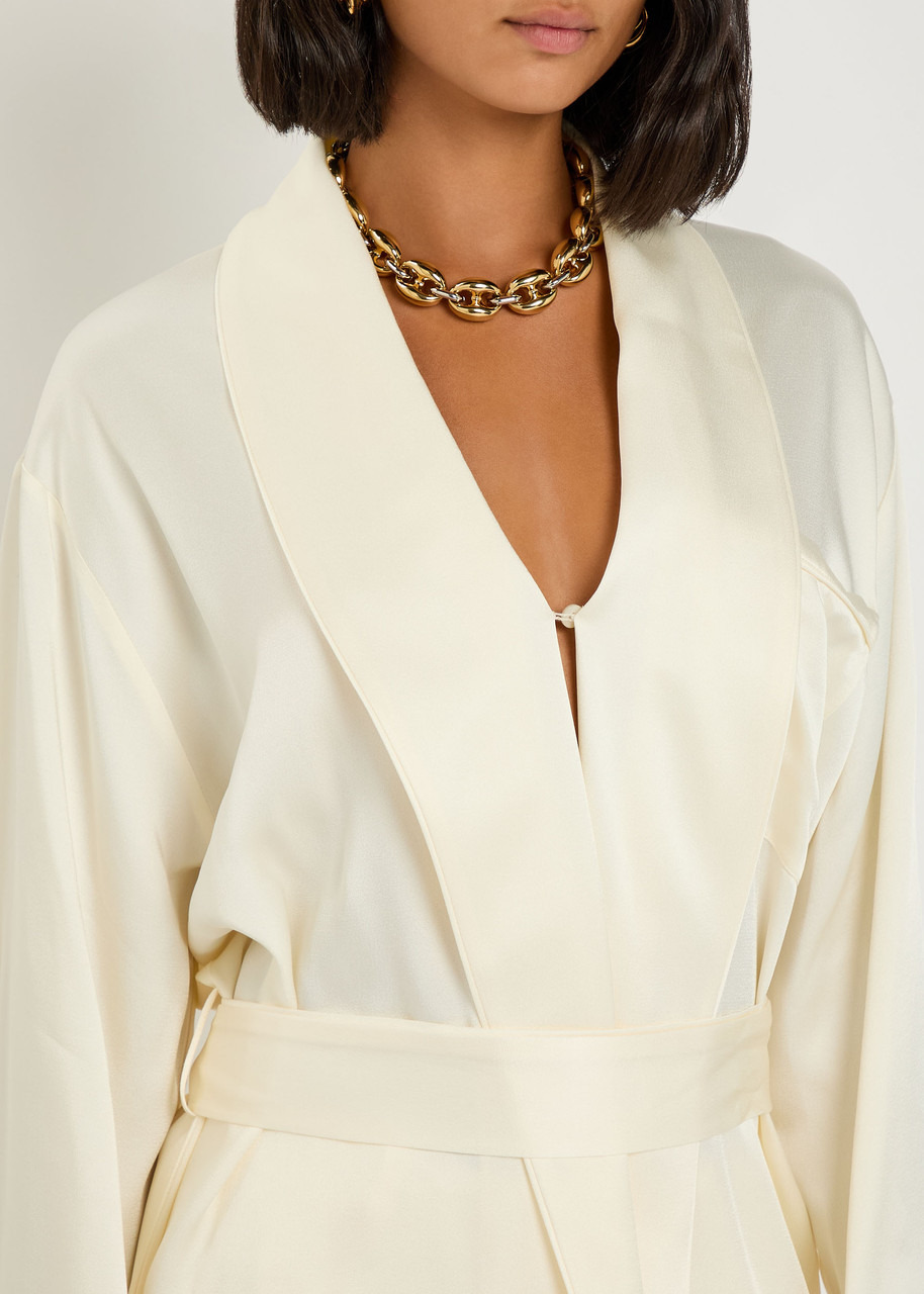 Victoria Beckham Belted Crepe de Chine Blouse - 5