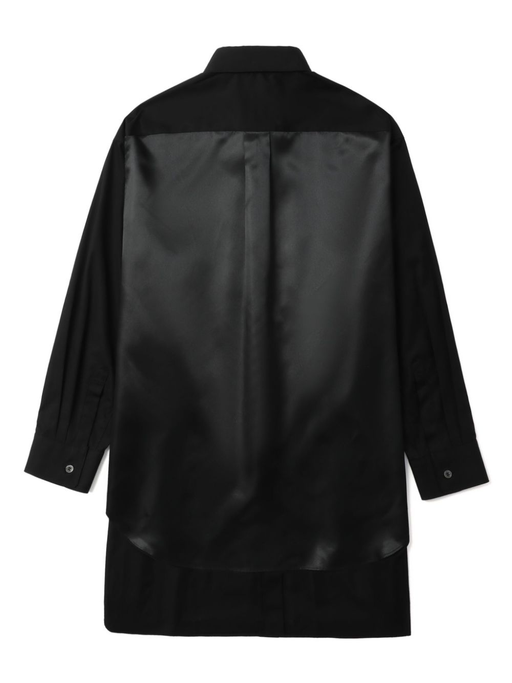 satin-panelled cotton shirt - 6