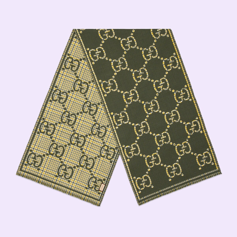 GUCCI Check GG wool scarf outlook