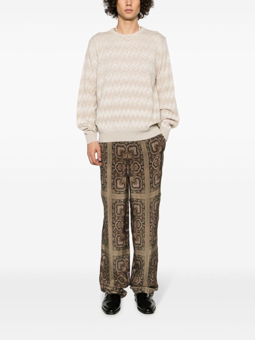 zigzag-pattern cashmere jumper - 2