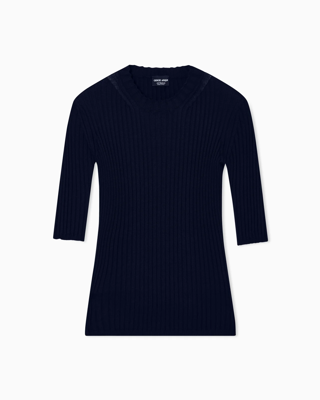 Pure cashmere ribbed crew-neck jumper - 1