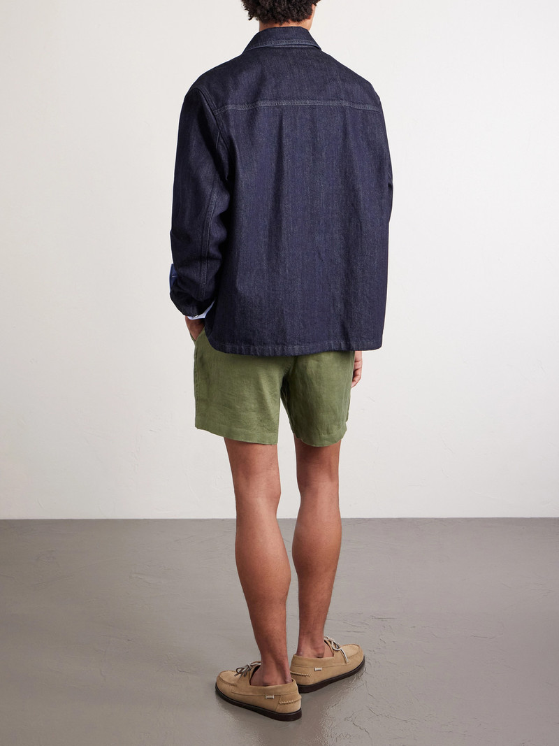 Straight-Leg Linen Drawstring Shorts 4