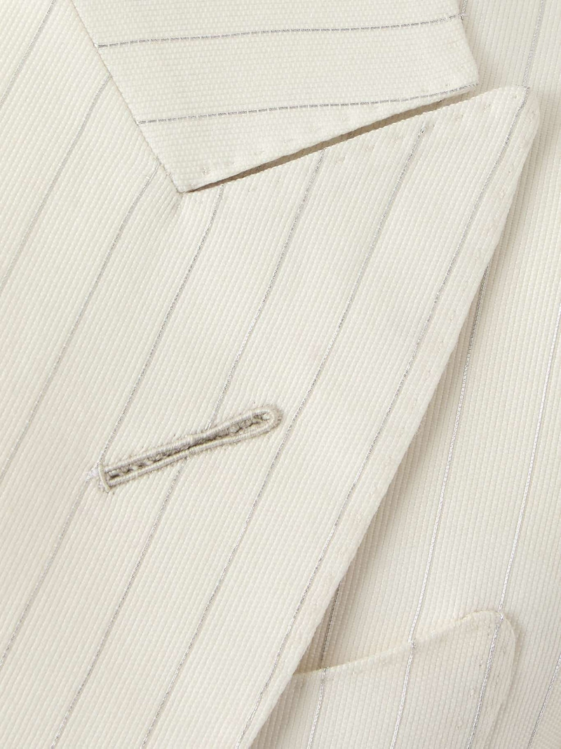 Striped wool-blend blazer White 5