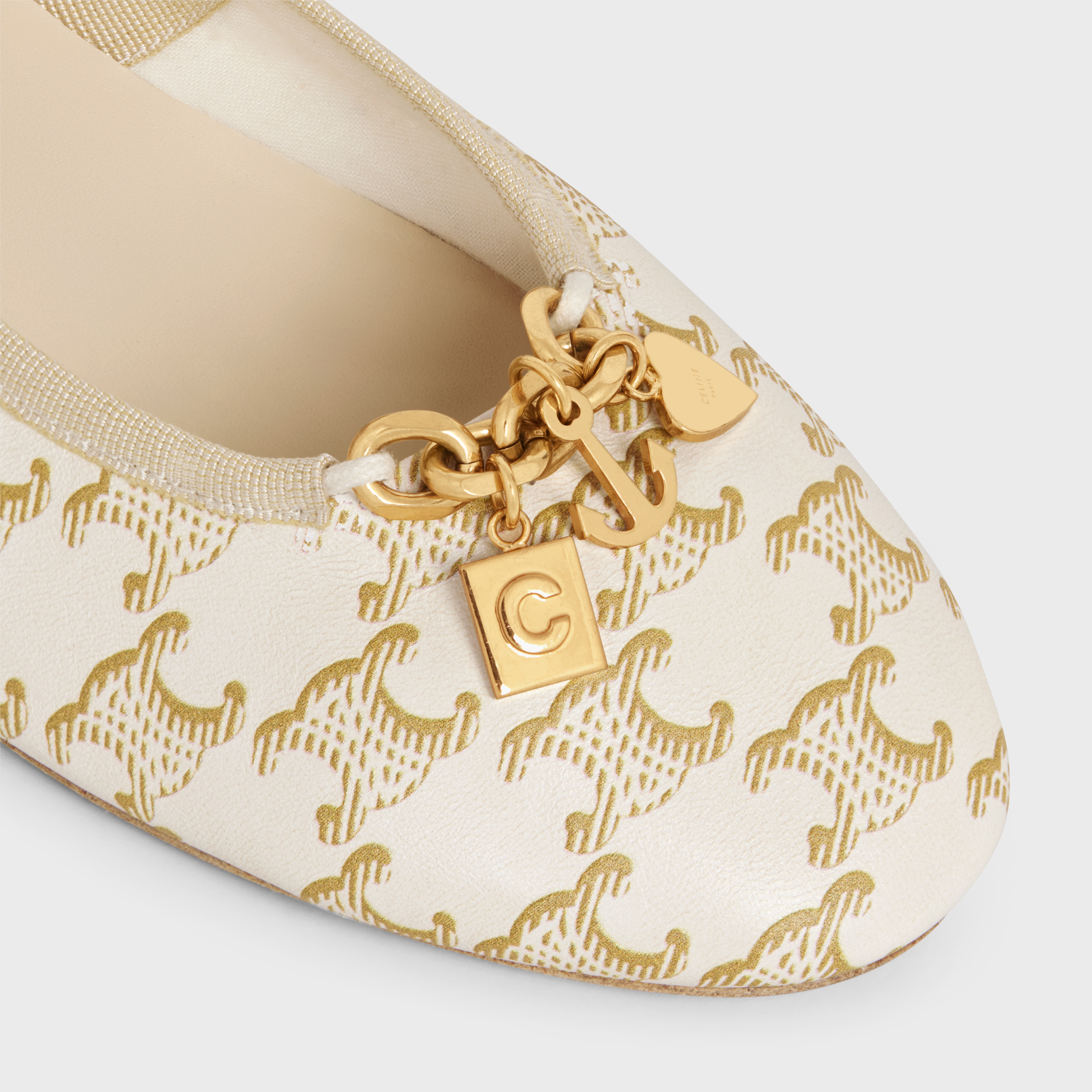 Les Ballerines Celine Ballerina with Charms in Triomphe Printed Lambskin - 4