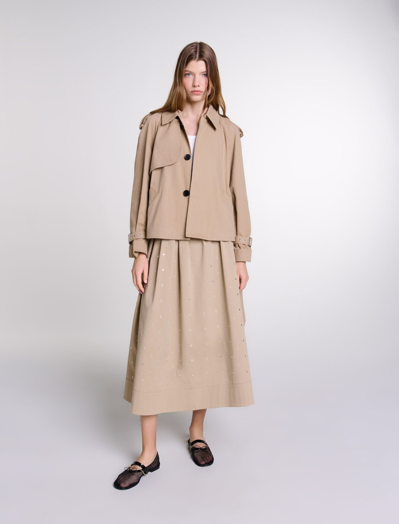 maje Short studded trench coat outlook