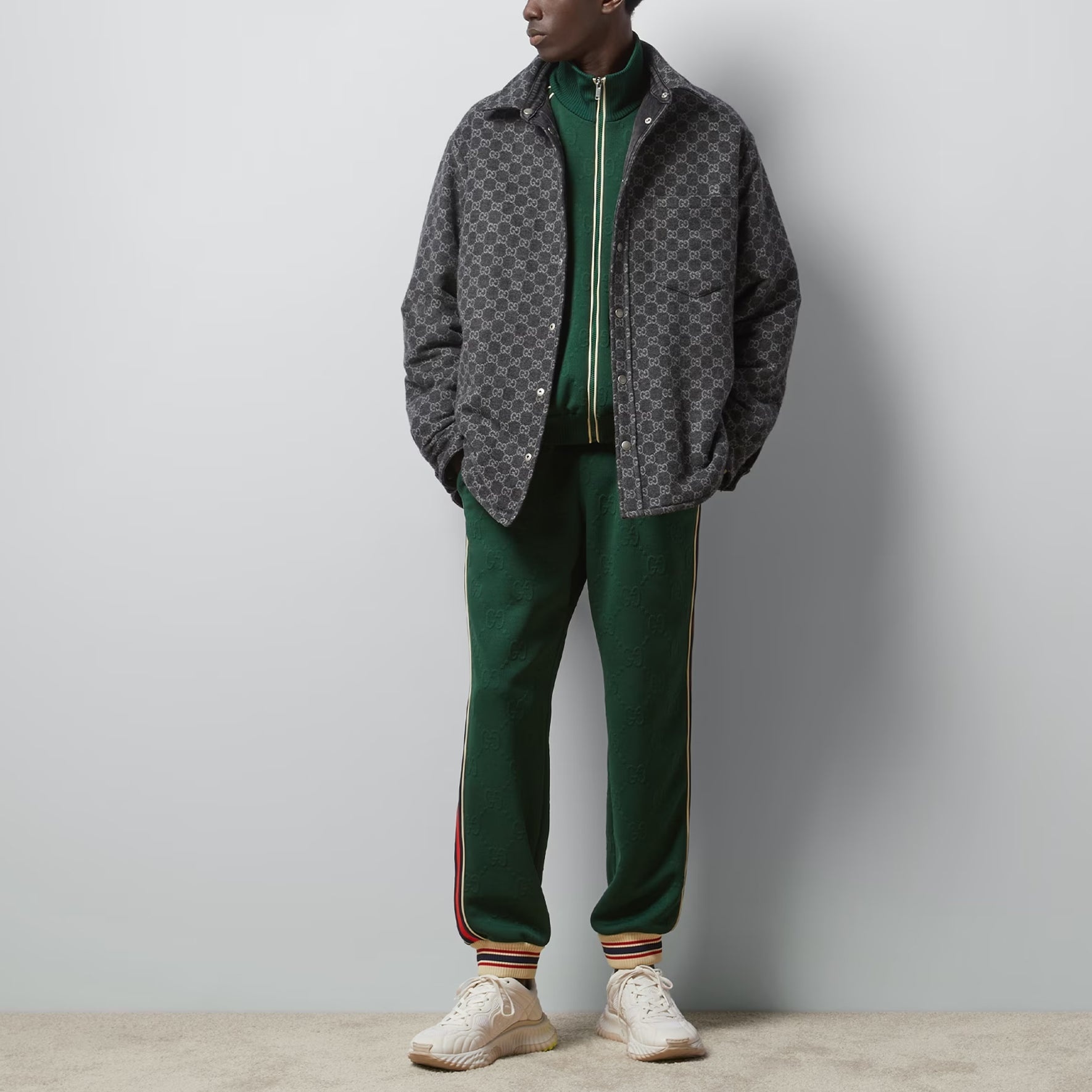 Gucci GG Jacquard Jersey Zip Jacket 'Green' 662270-XJDE9-3754 - 4