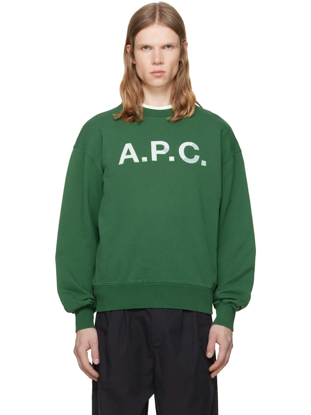 Green Vintage 'APC' Sweatshirt - 1