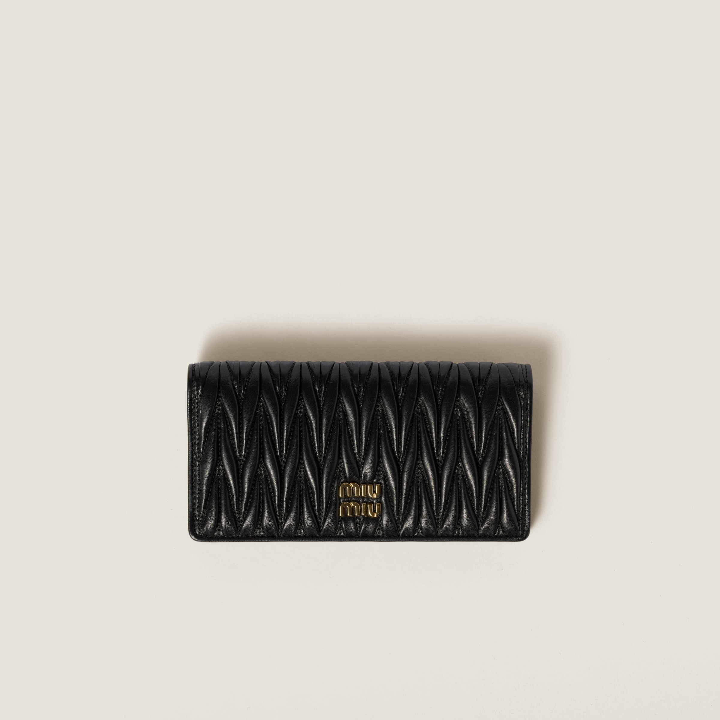 Large matelassé nappa leather wallet - 1