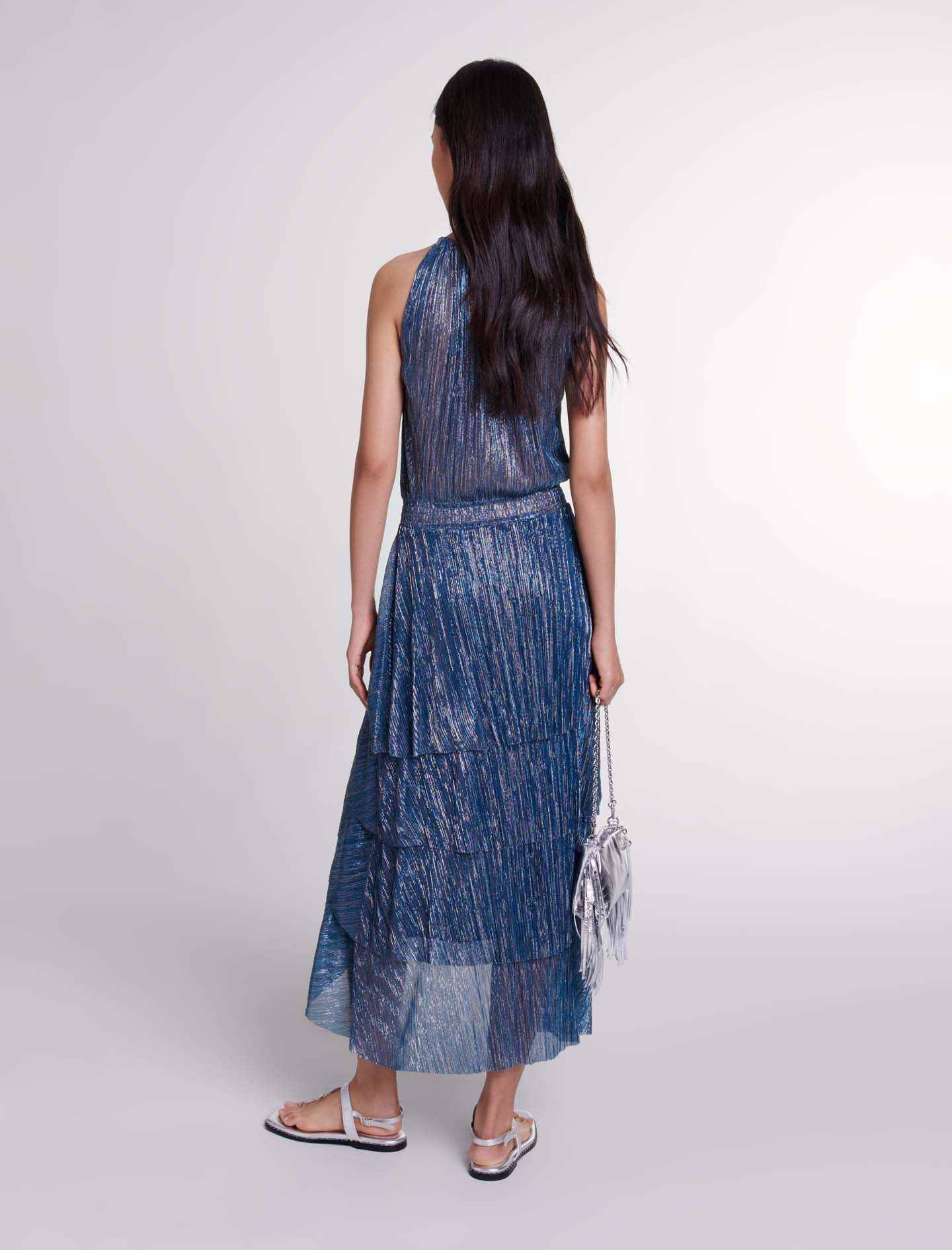 Ruffled lamé maxi dress - 4