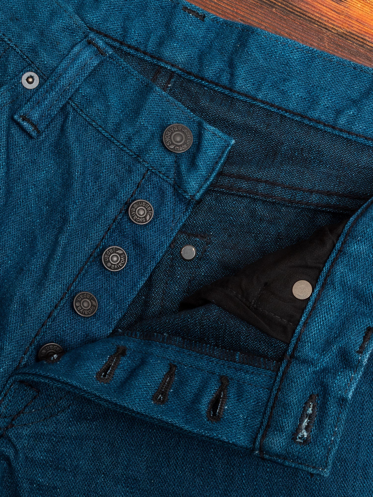 PBO-002-013 "Asagi" 16.5oz Rinsed Selvedge Denim - Slim Tapered Fit - 8