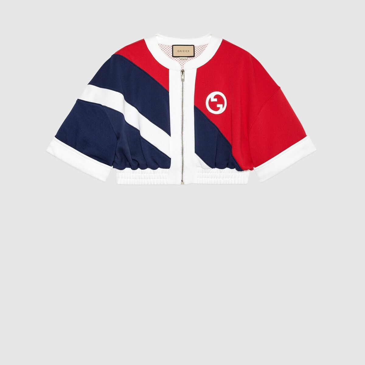 Cotton piquet zip jacket - 1