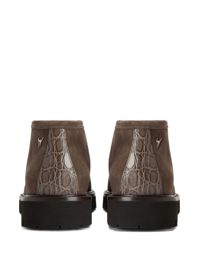 RIVAUX HIGH crocodile-print lace-up boots 3