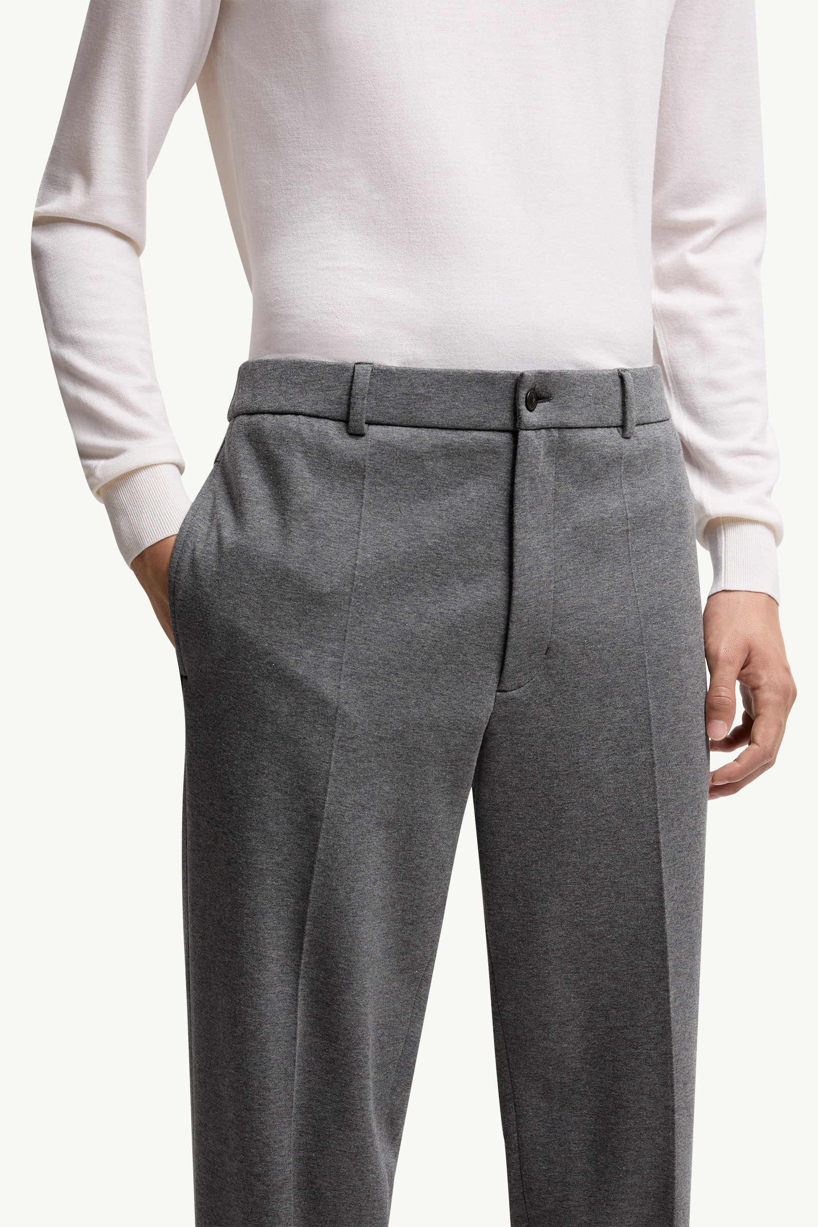 Cotton Blend Tailored Pants - 6