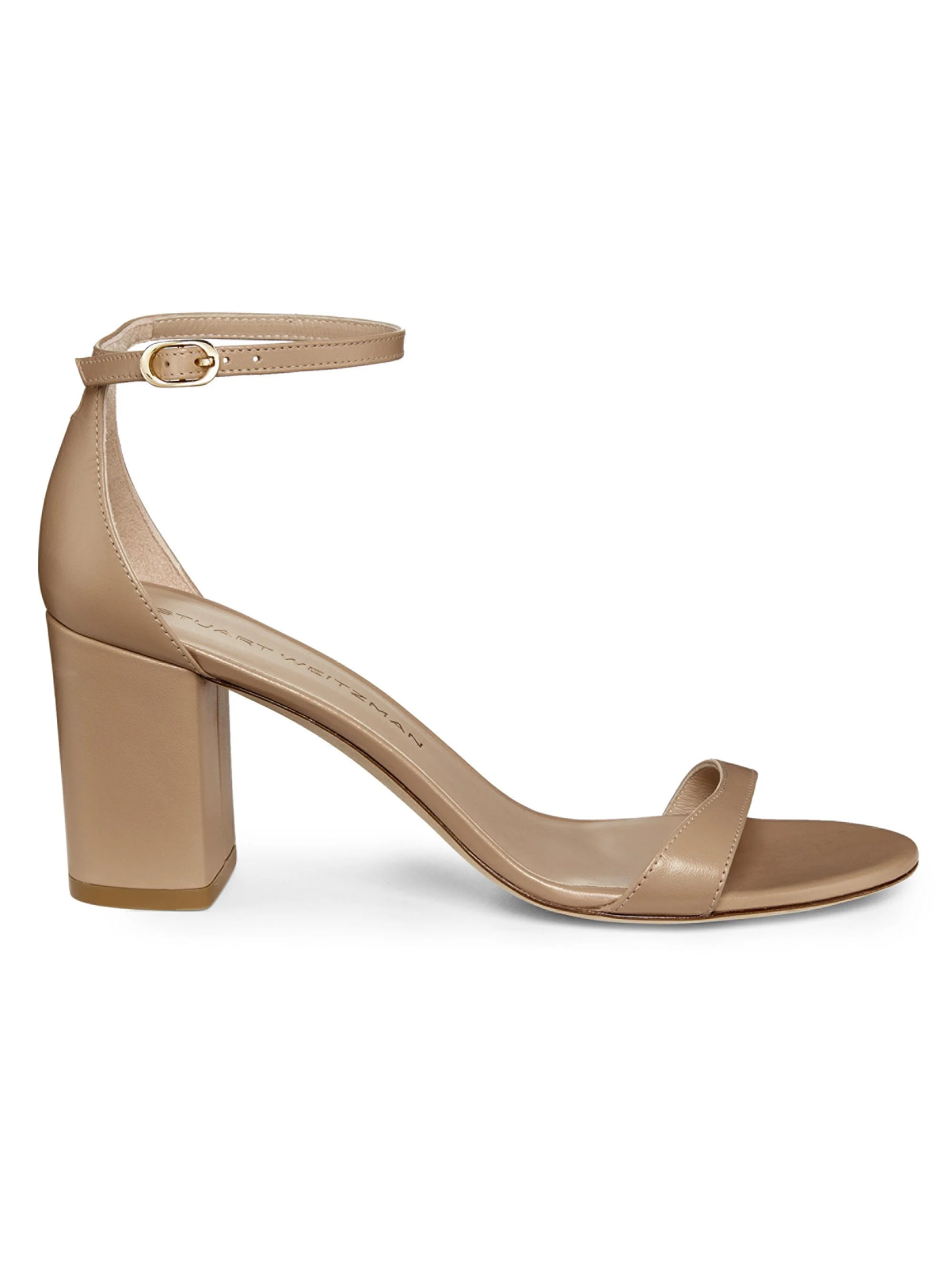 Women's Nudist Block 75MM Metallic Leather Sandals - Adobe - 1