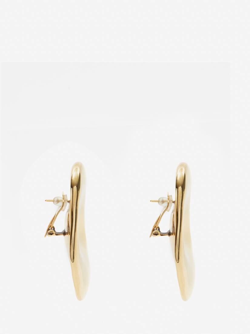 Women's Molten Oversized Earrings in Antique Silver - 2
