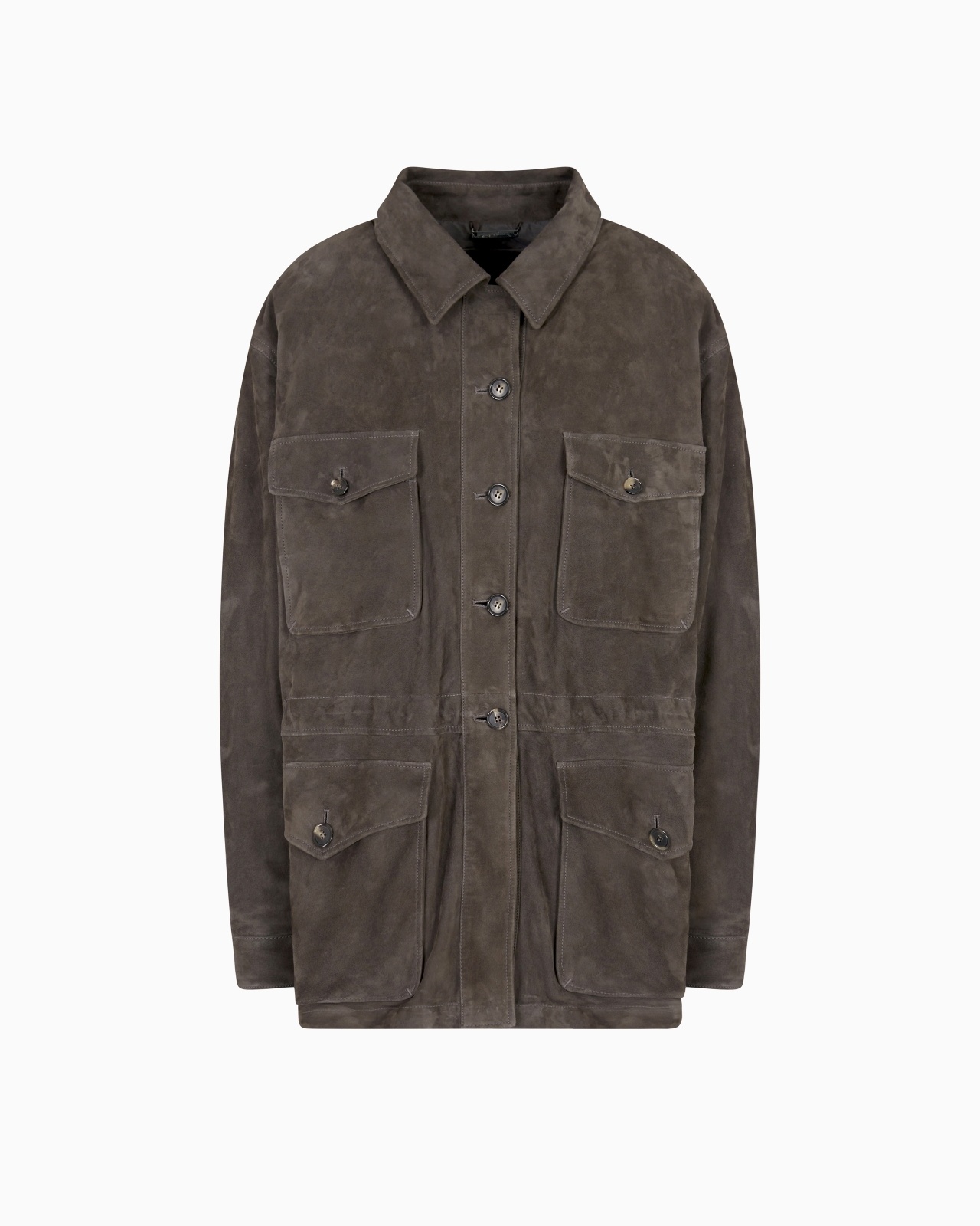 SUEDE OVERSIZED PEA COAT - 1