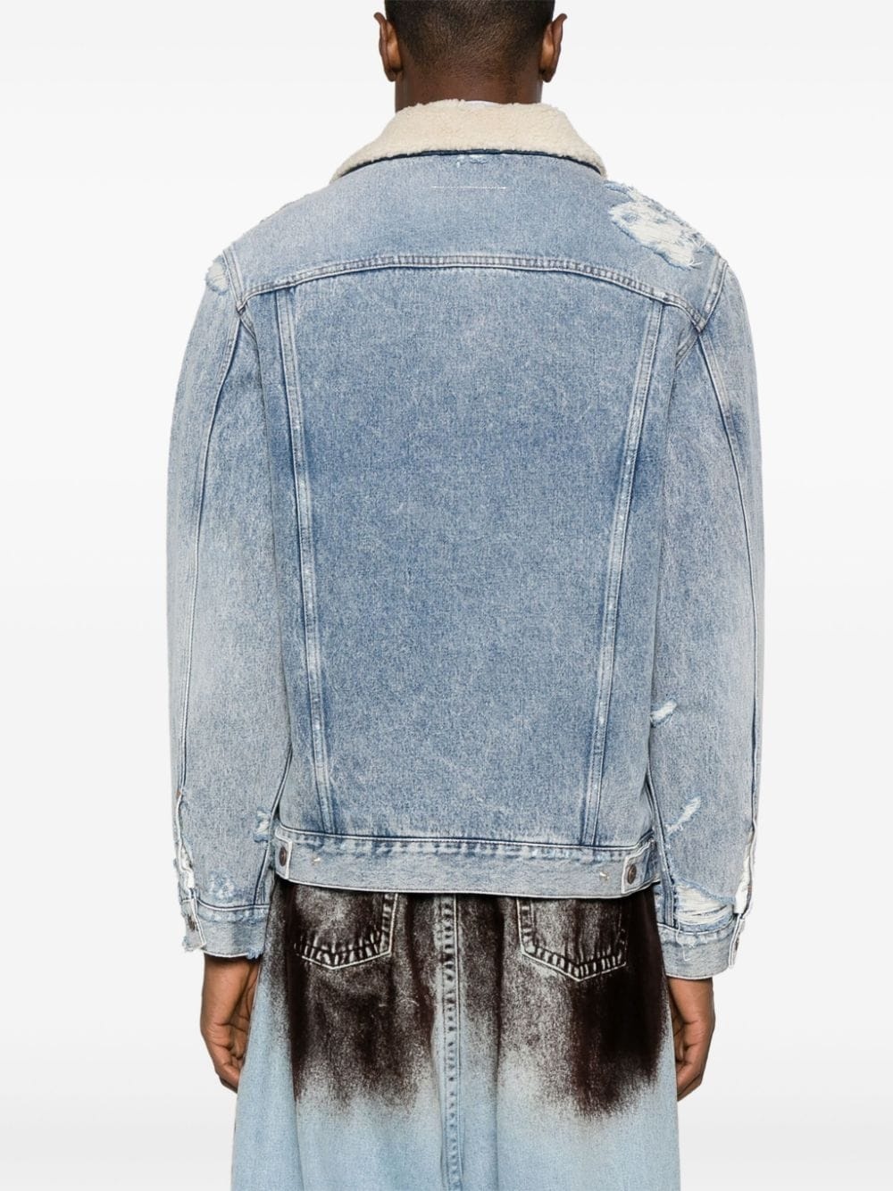 distressed denim jacket - 4