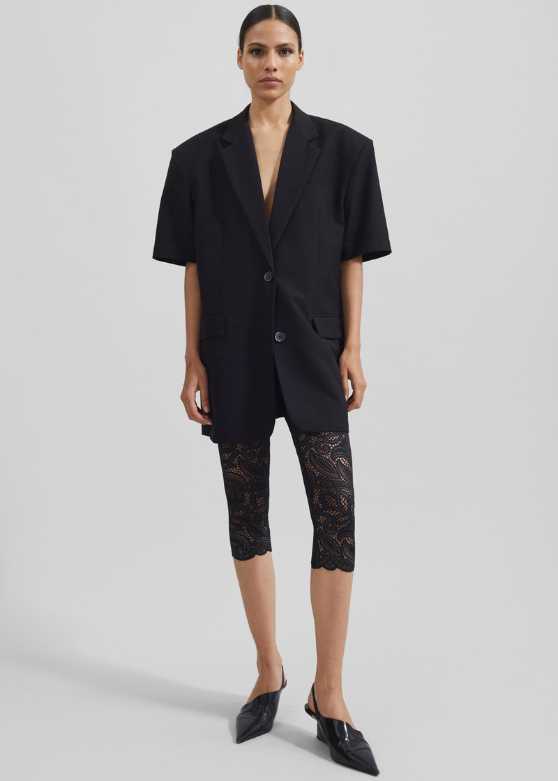 Maisie Short Sleeve Blazer - Black 5