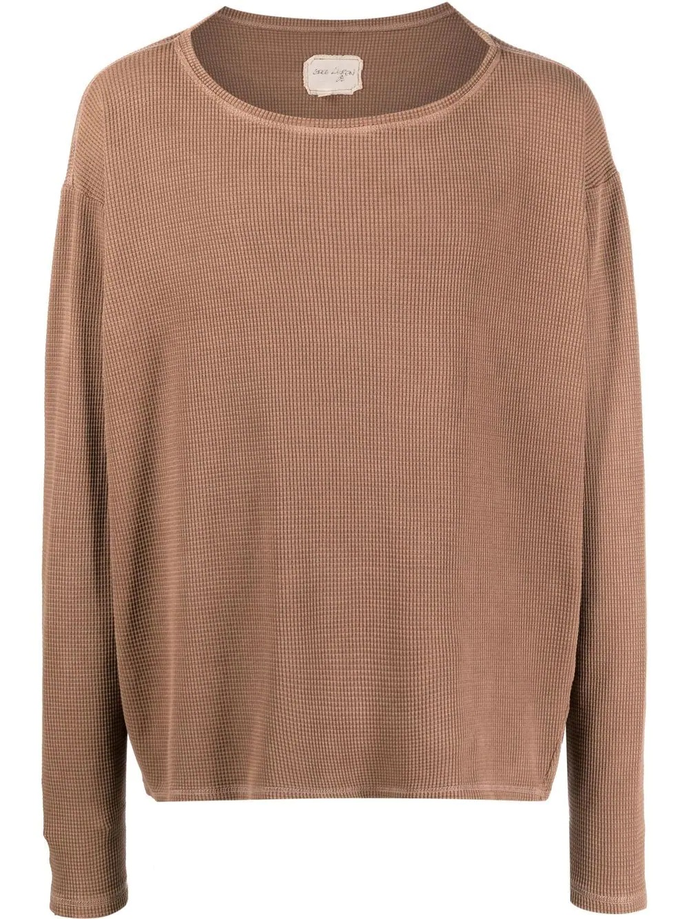 textured round-neck jumper - 1