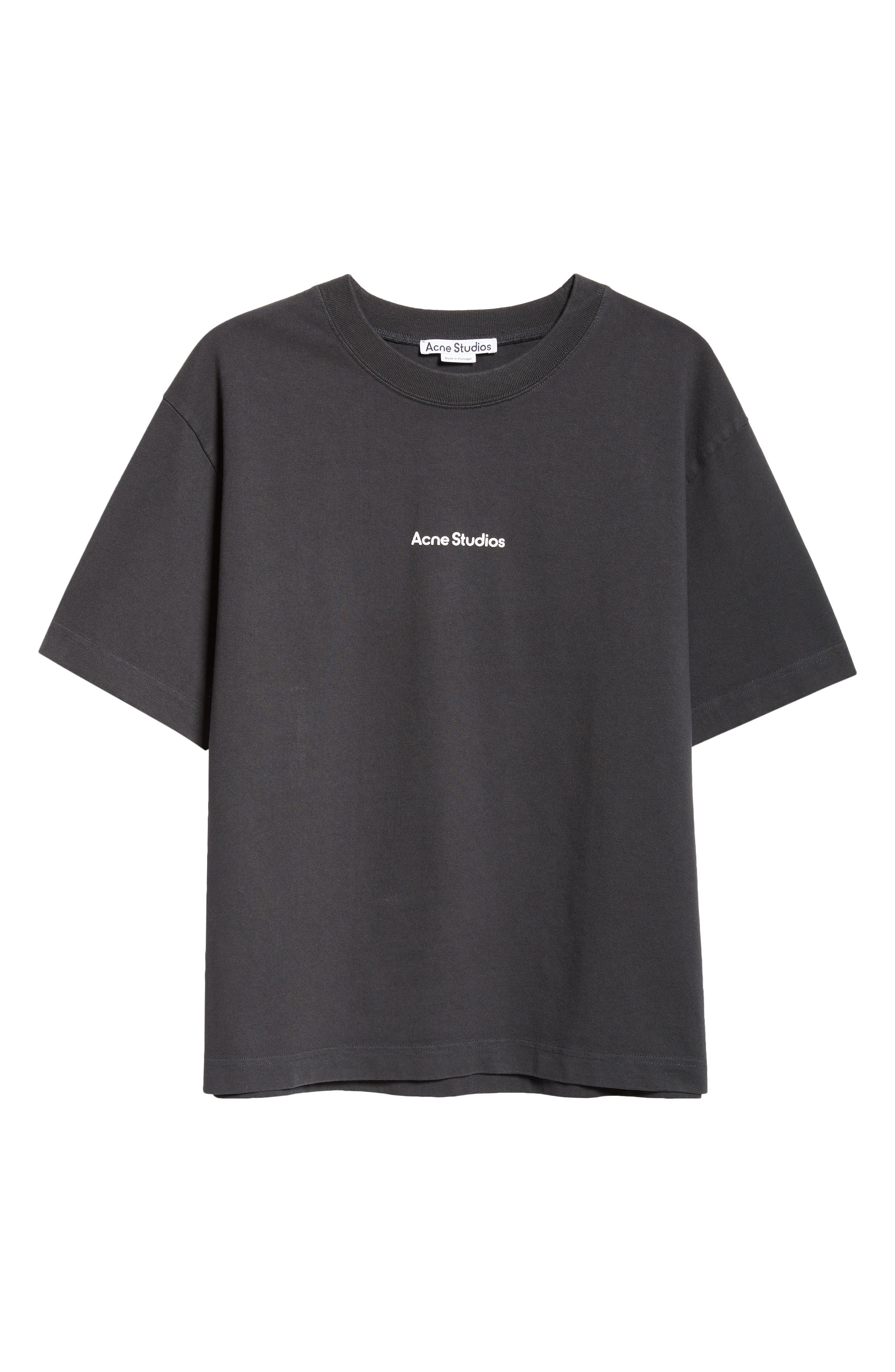 Acne Studios Edie U Stamp Logo Organic Cotton T-Shirt in Black at Nordstrom - 6