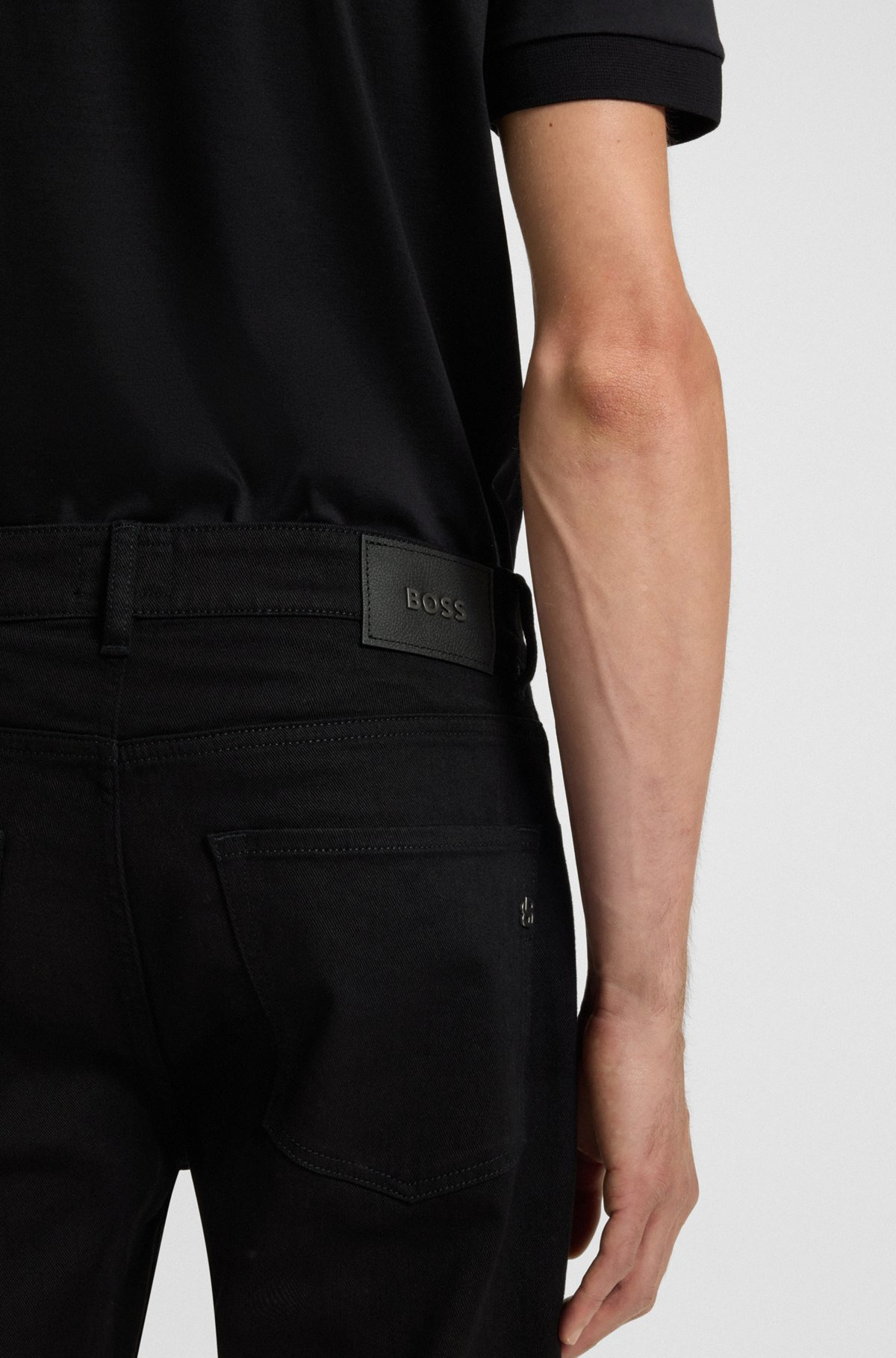 MAINE REGULAR-FIT JEANS IN BLACK SUPER-SOFT ITALIAN DENIM - 5