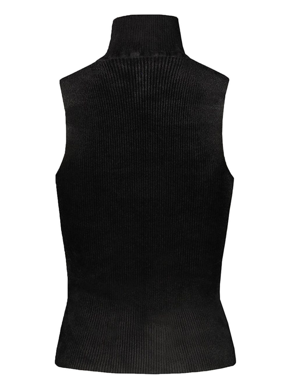 ribbed turtleneck top - 2