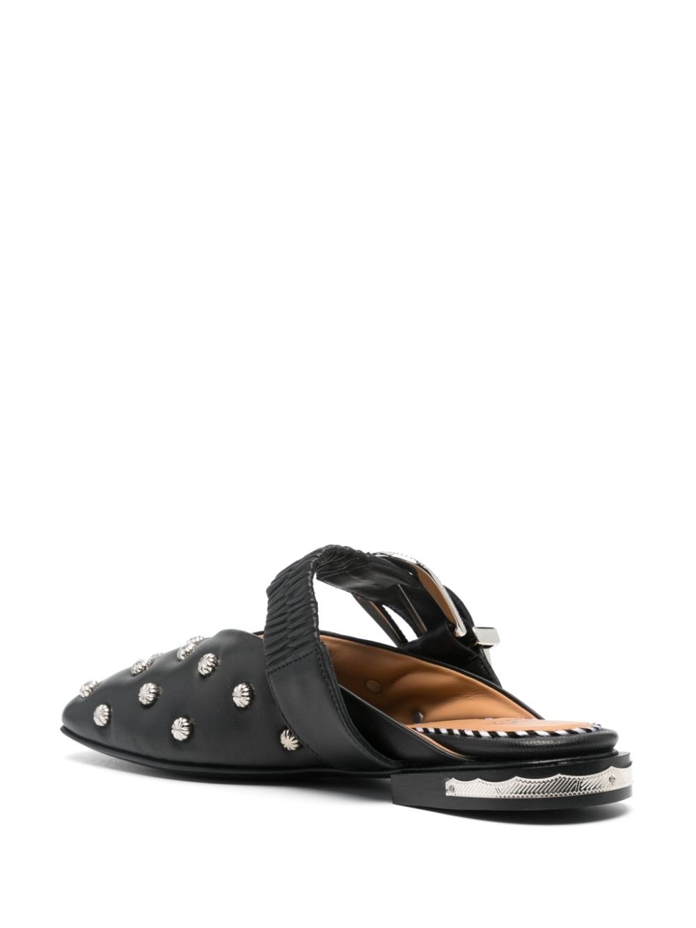 stud-embellished leather mules - 3