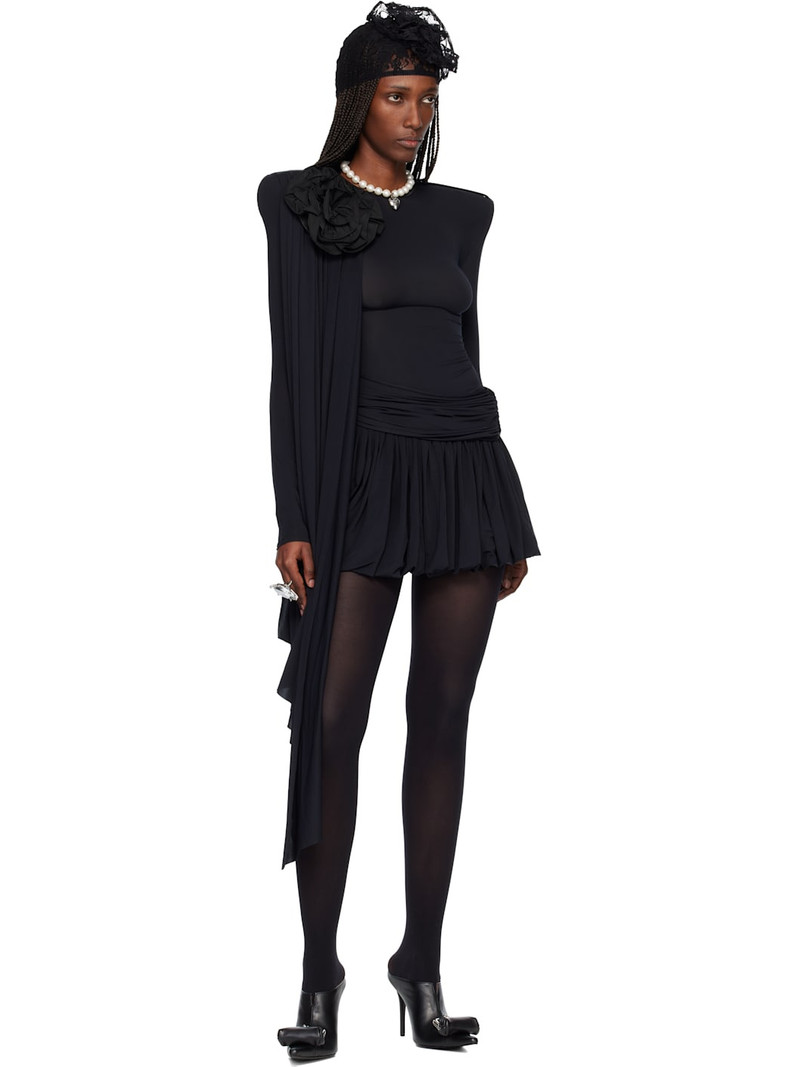 VAQUERA Black Draped Minidress outlook
