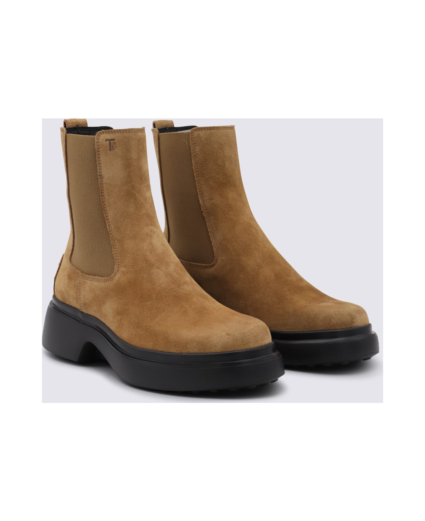 Camel Suede And Leather Boots - 2