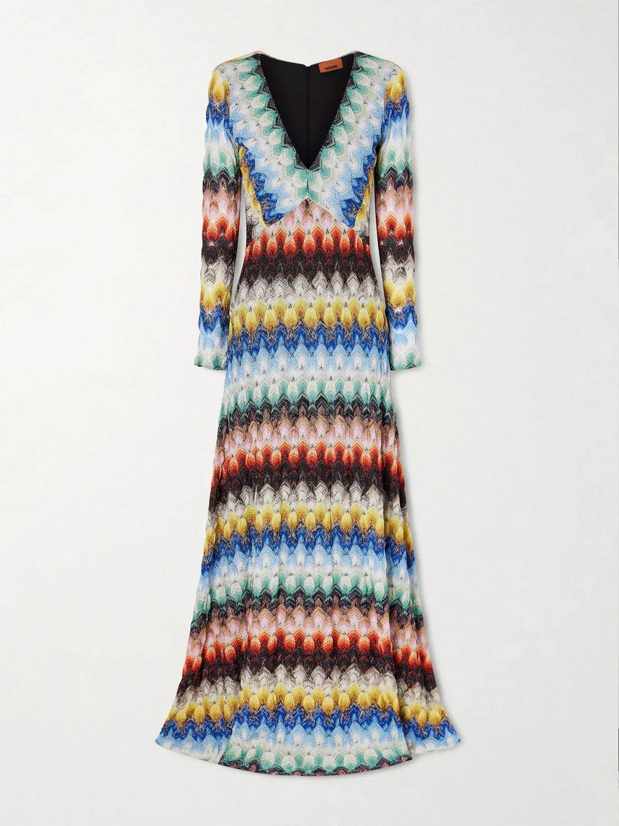 Striped Metallic Crochet-knit Maxi Dress - 1