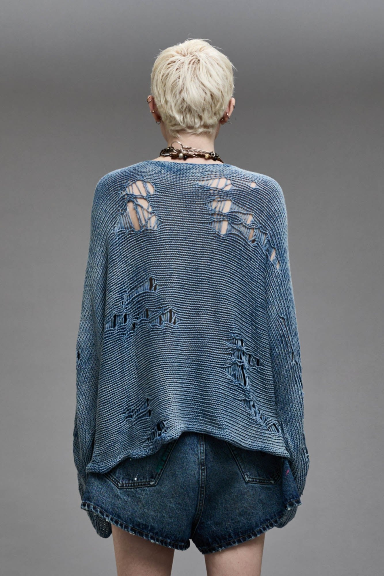 DISTRESSED BOYFRIEND CREWNECK - LIGHT INDIGO - 2