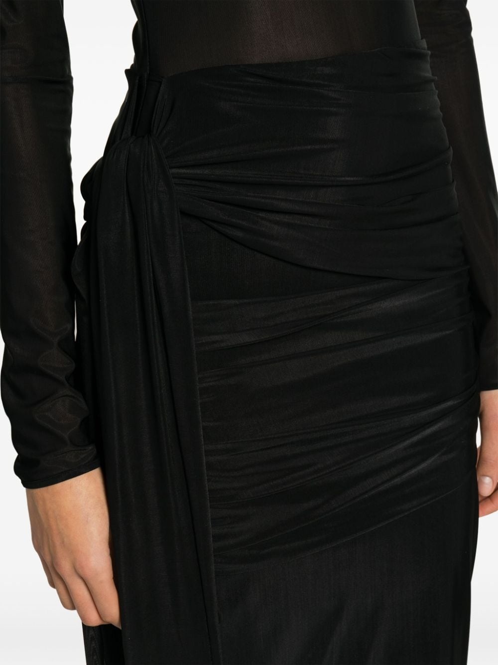draped-detail midi dress - 5