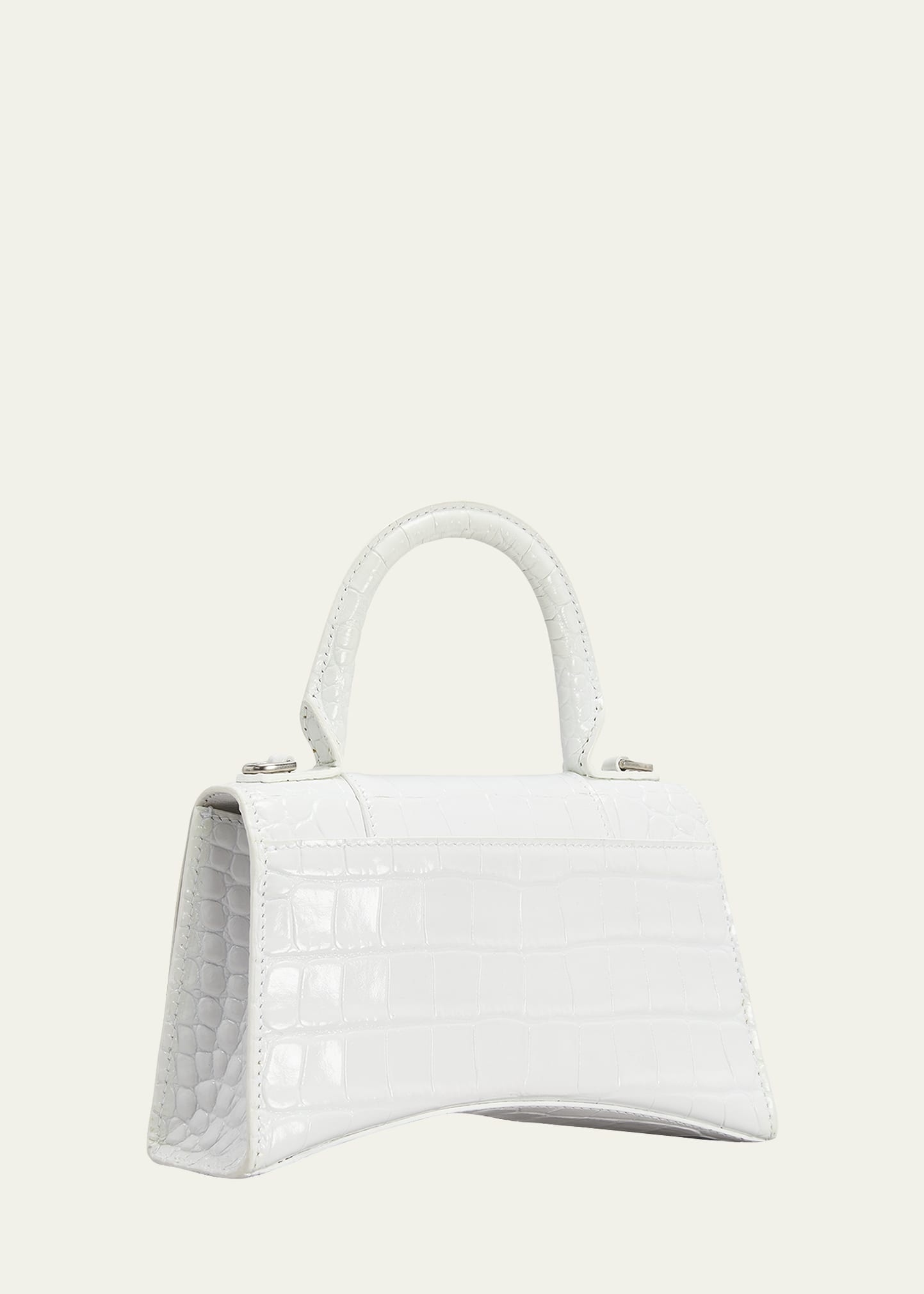 Hourglass XS Crocodile-Embossed Top-Handle Bag - 3