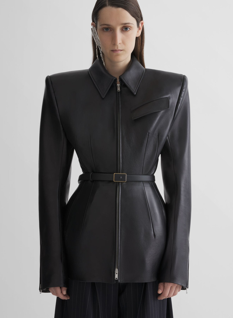 leather oblique jacket 1