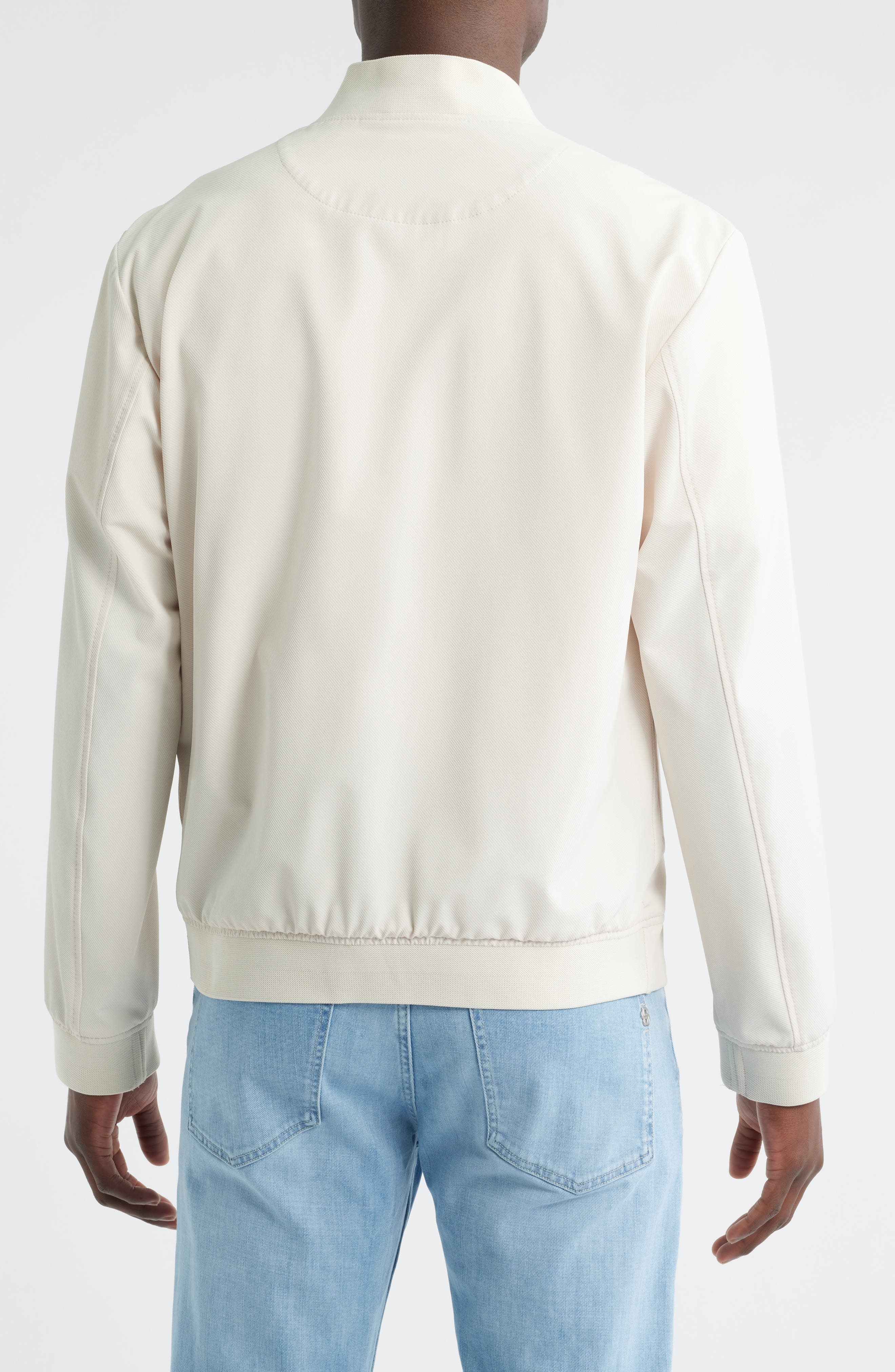 BOSS Hanry Slim Fit Bomber Jacket in Open White at Nordstrom - 2