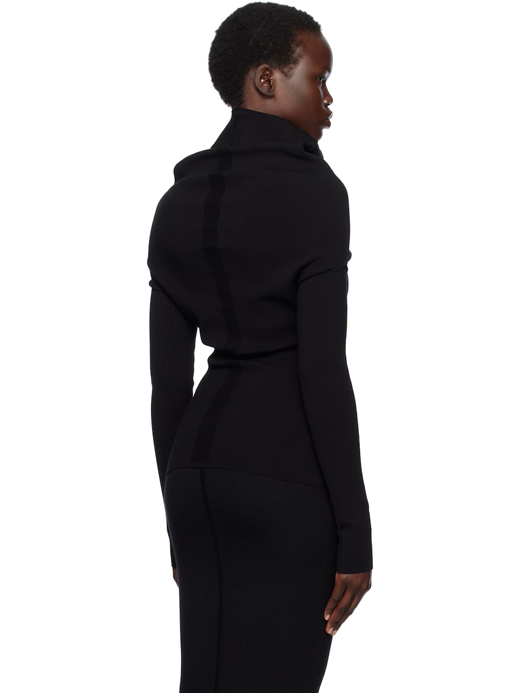 Black Hollywood Draped LS Turtleneck - 3