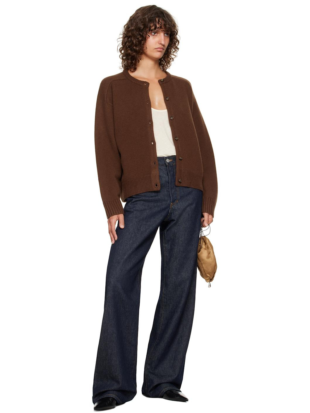 Brown Aidar LDS Cashmere Blend Cardigan - 4
