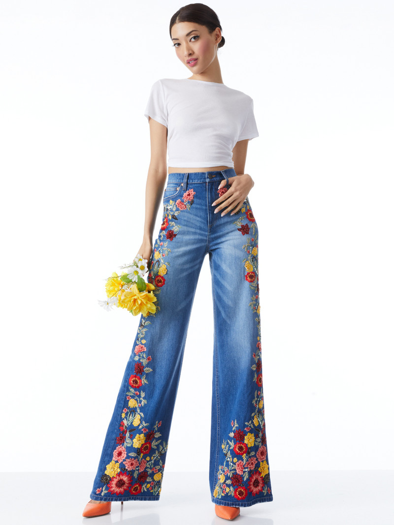 GORGEOUS EMBROIDERED WIDE LEG JEANS 4