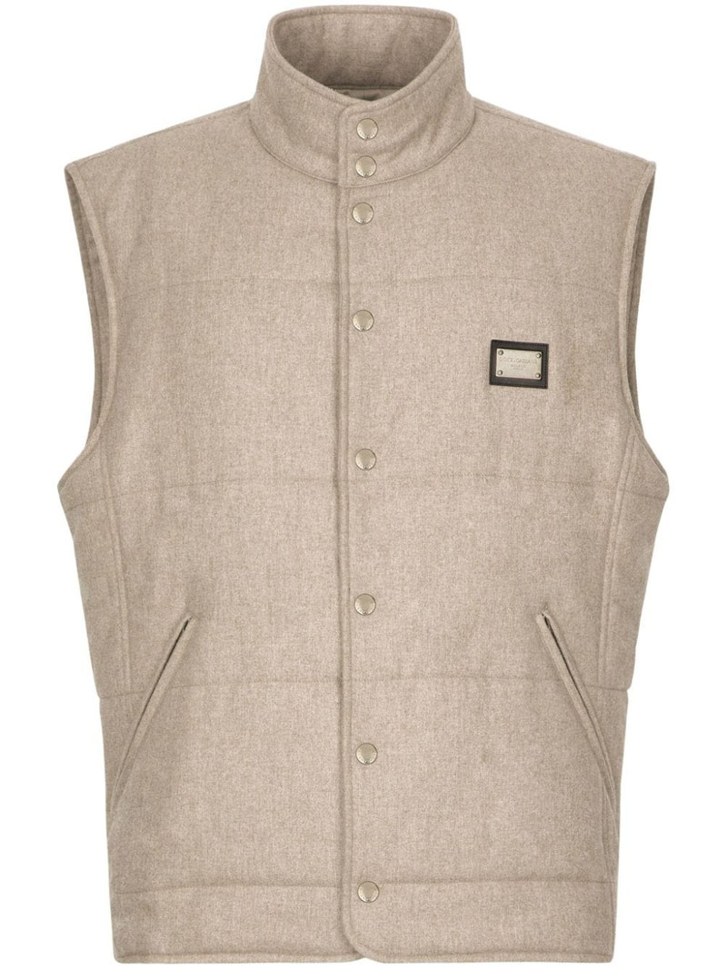 logo-plaque cashmere-blend gilet 1