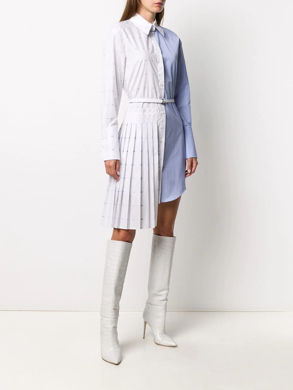 pleated shirt dress - 3