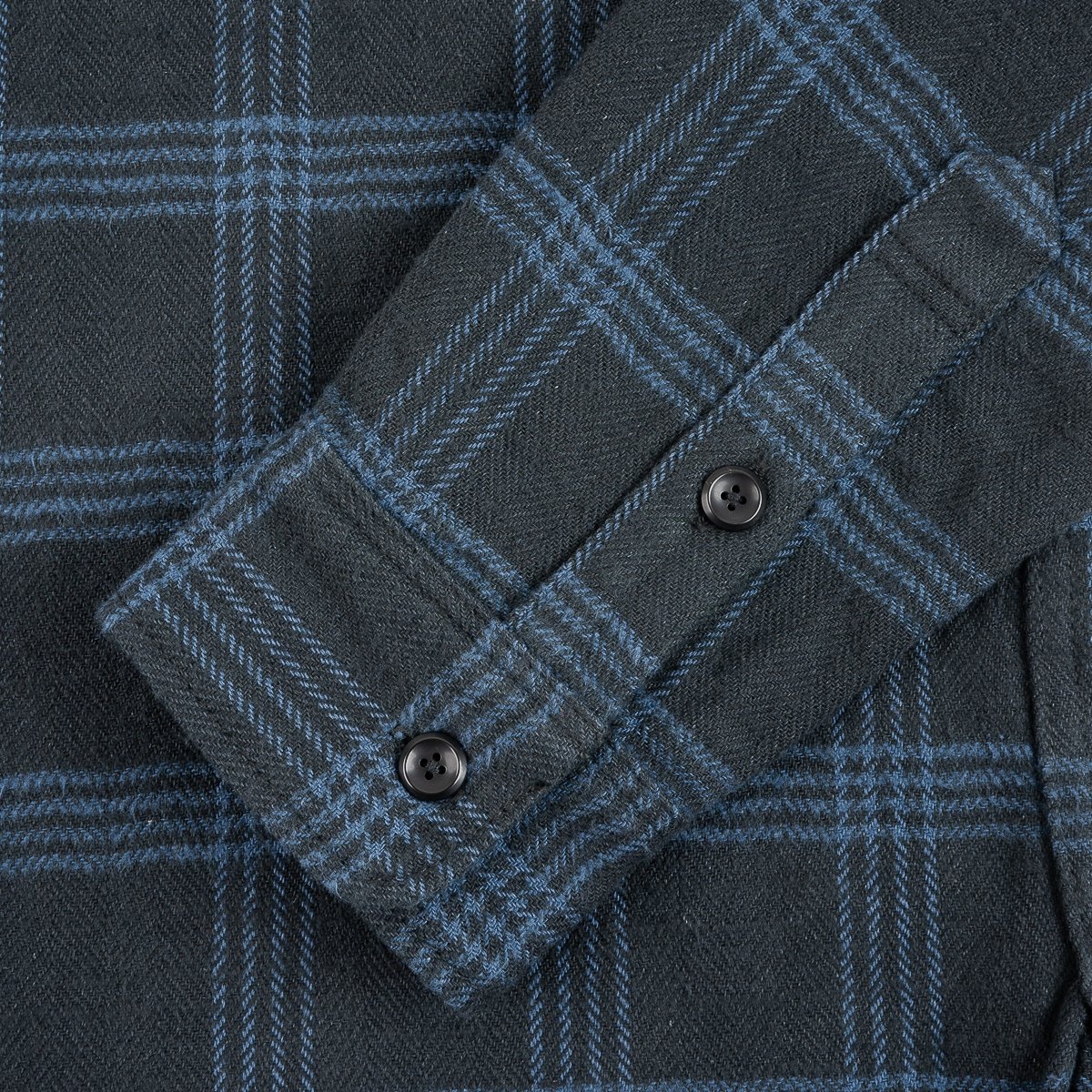 IHSH-408-BLK 12oz Slubby Heavy Flannel Check Work Shirt - Black - 8