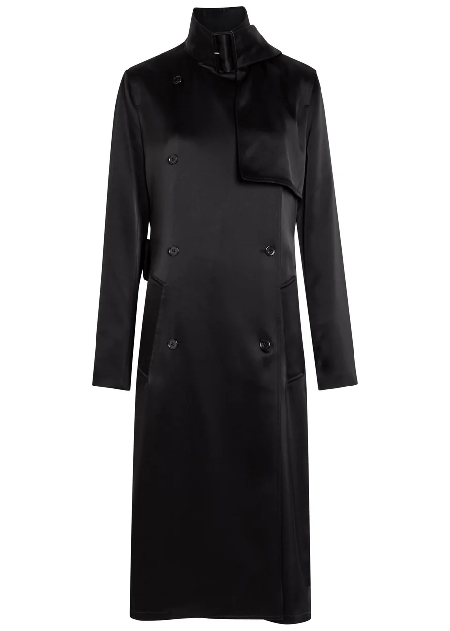 Courrèges Double-breasted Satin Trench Coat - 1