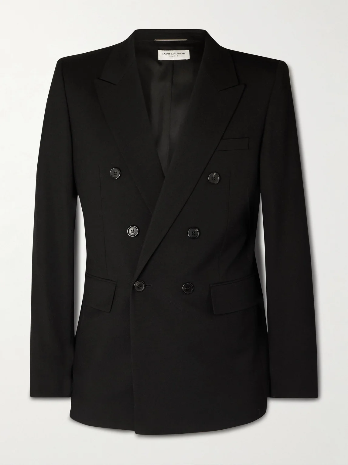 Double-Breasted Wool-Gabardine Blazer - 1