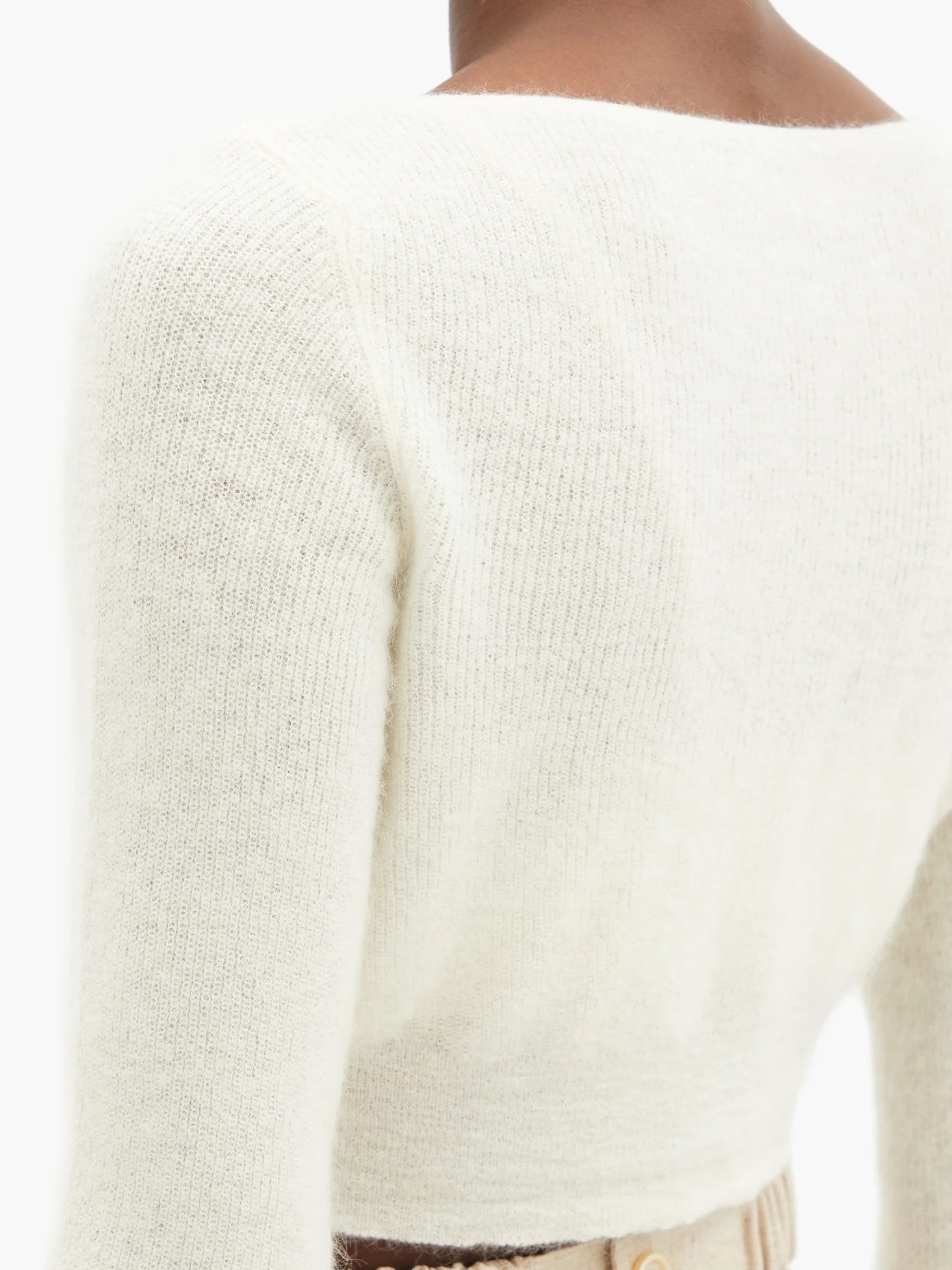 Alzou cropped mohair-blend cardigan - 3