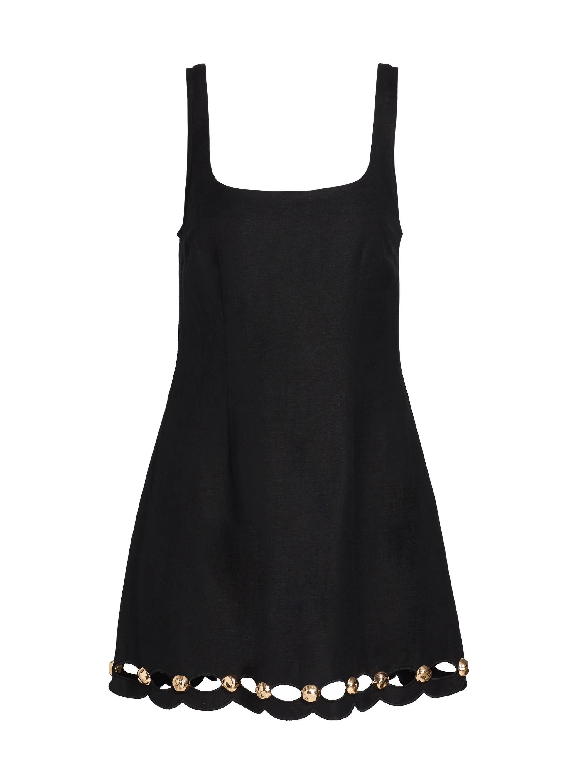 Women's Lindley Linen-Blend Sleeveless Midi-Dress - Black - 1