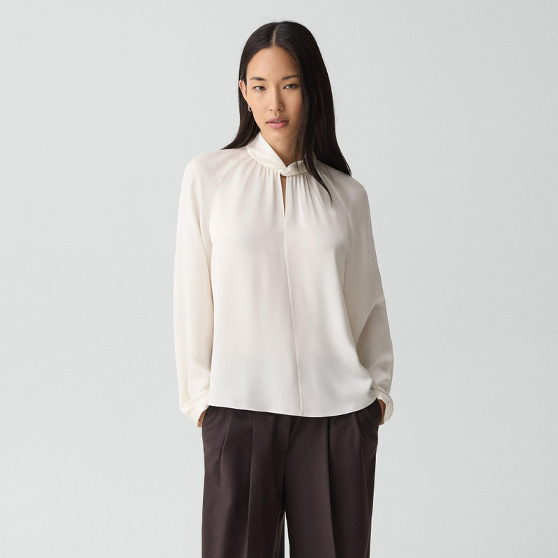 Twist Neck Top in Silk Georgette 1